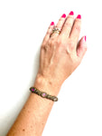 Bracelete Ouro-Velho com Strass Pink, Rosa, Peach e Cristal - 9930