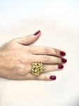 Anel de Chocalho de Bolinhas Ouro - 9605